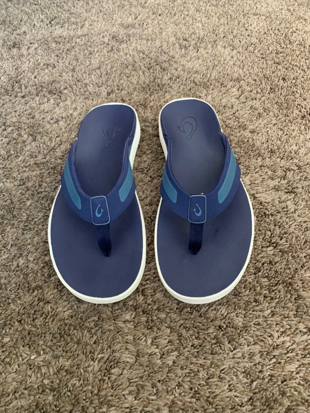 Olukai Leeward Blue Flip Flop Sandals Sz.13 Beach Pool Travel Hawaii Slip On